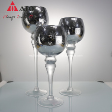 Wholesale glass silver gold candle holder stands set